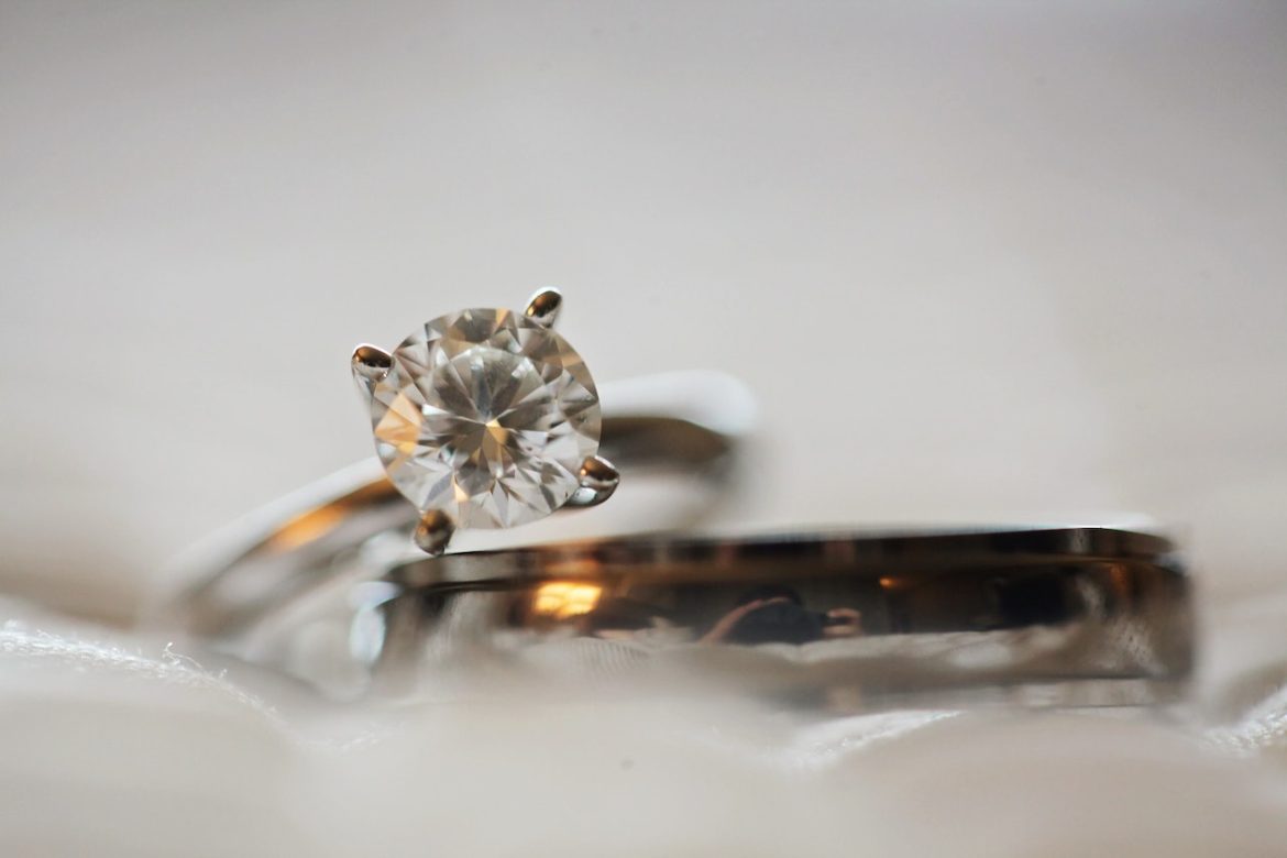 Gold Moss Agate Ring Set